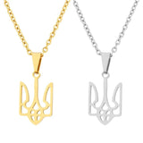 Ukraine Emblem Necklace Stainless Steel Pendant Chain Choker Jewelry