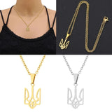 Ukraine Emblem Necklace Stainless Steel Pendant Chain Choker Jewelry