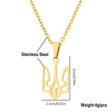 Ukraine Emblem Necklace Stainless Steel Pendant Chain Choker Jewelry