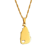 Anniyoc Sri Lanka Map Pendant Necklace for Women Charm Jewelry