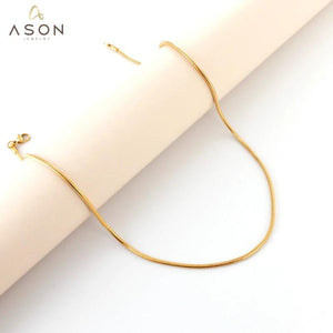 Round Cuban Link Snake Chain Necklace Choker Stainless Steel 1mm/2mm/3mm Width
