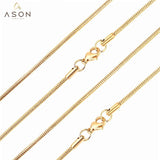 Round Cuban Link Snake Chain Necklace Choker Stainless Steel 1mm/2mm/3mm Width
