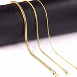 Round Cuban Link Snake Chain Necklace Choker Stainless Steel 1mm/2mm/3mm Width