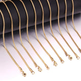 Round Cuban Link Snake Chain Necklace Choker Stainless Steel 1mm/2mm/3mm Width