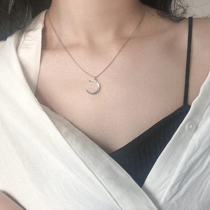 Silver Moon Pendant Necklace for Women Daily Gift S-N542