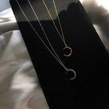 Silver Moon Pendant Necklace for Women Daily Gift S-N542