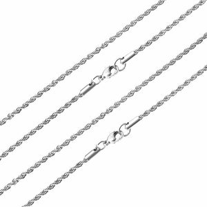 Stainless Steel Rope Chain Necklaces 2mm-5mm Hiphop Long Chain Jewelry