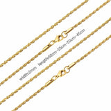 Stainless Steel Rope Chain Necklaces 2mm-5mm Hiphop Long Chain Jewelry