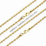 Stainless Steel Rope Chain Necklaces 2mm-5mm Hiphop Long Chain Jewelry