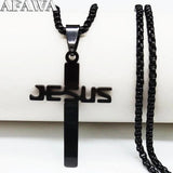 Jesus Cross Stainless Steel Men Necklace N6222S02