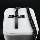 Jesus Cross Stainless Steel Men Necklace N6222S02