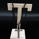 Jesus Cross Stainless Steel Men Necklace N6222S02