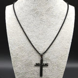 Jesus Cross Stainless Steel Men Necklace N6222S02