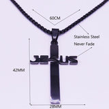 Jesus Cross Stainless Steel Men Necklace N6222S02