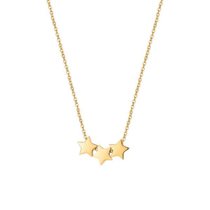 Three Star Pendant Necklace Stainless Steel High Jewelry Gift