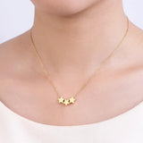 Three Star Pendant Necklace Stainless Steel High Jewelry Gift