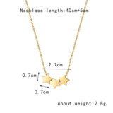 Three Star Pendant Necklace Stainless Steel High Jewelry Gift
