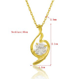 24K Gold Necklace Zircon Crystal Pendant Cross Chain Necklace