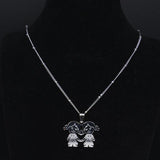 Family Two Girl Stainless Steel Necklace Silver N551S01