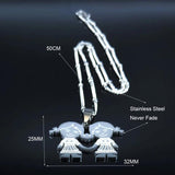 Family Two Girl Stainless Steel Necklace Silver N551S01