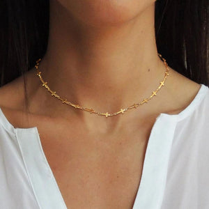 Cross Chain Necklace for Women, Charm Cross Choker Necklace