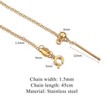3pcs Adjustable 1.5 Stainless Steel Link Necklaces