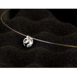 Silver Zirconia Necklace Transparent Fish Line S-N52