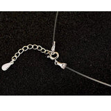Silver Zirconia Necklace Transparent Fish Line S-N52