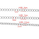 Stainless Steel Bracelet Extension Chain 2.5/3/4mm