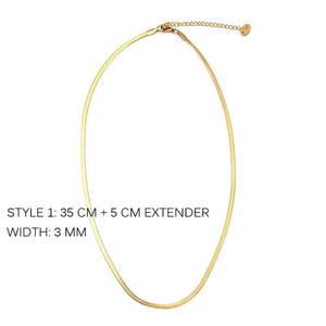 Wild&Free Stainless Steel Plated Snake Chain Necklace for Women