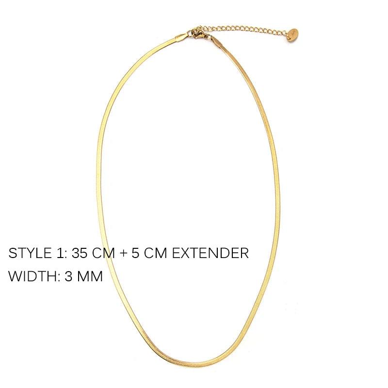 Wild&Free Stainless Steel Plated Snake Chain Necklace for Women