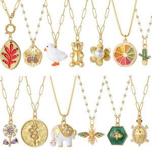 Stainless Steel Flower Tree Pendant Necklace for Women