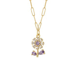 Stainless Steel Flower Tree Pendant Necklace for Women