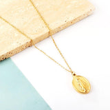 Stainless Steel Virgin Mary Pendant Necklace Religious Christian Our Lady