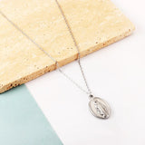 Stainless Steel Virgin Mary Pendant Necklace Religious Christian Our Lady