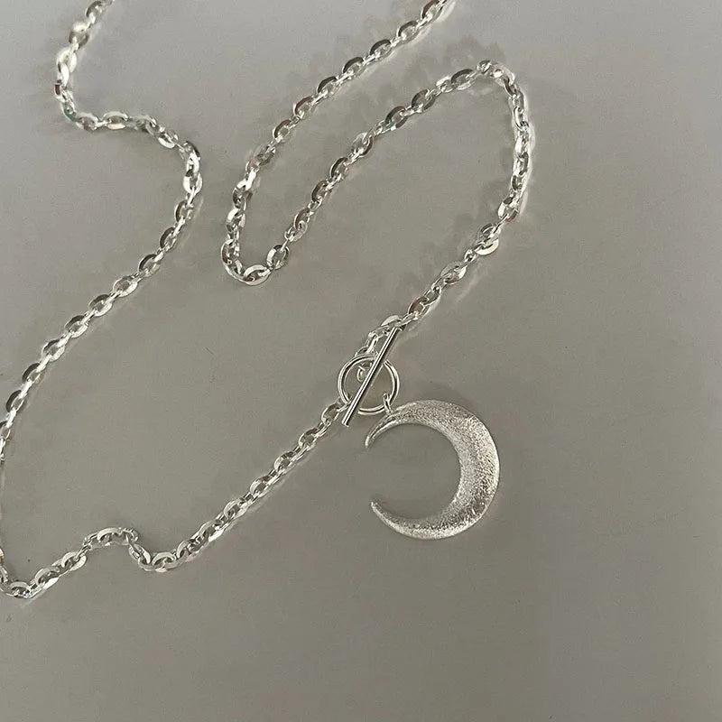 Silver Clavicle Chain Necklace Moon Bride Jewelry Birthday Gift