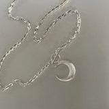 Silver Clavicle Chain Necklace Moon Bride Jewelry Birthday Gift