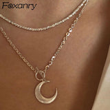 Silver Clavicle Chain Necklace Moon Bride Jewelry Birthday Gift