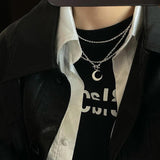 Silver Clavicle Chain Necklace Moon Bride Jewelry Birthday Gift