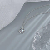 Silver Moonstone Star Moon Necklace Starry Planet Clavicle Chain