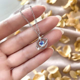 Silver Moonstone Star Moon Necklace Starry Planet Clavicle Chain