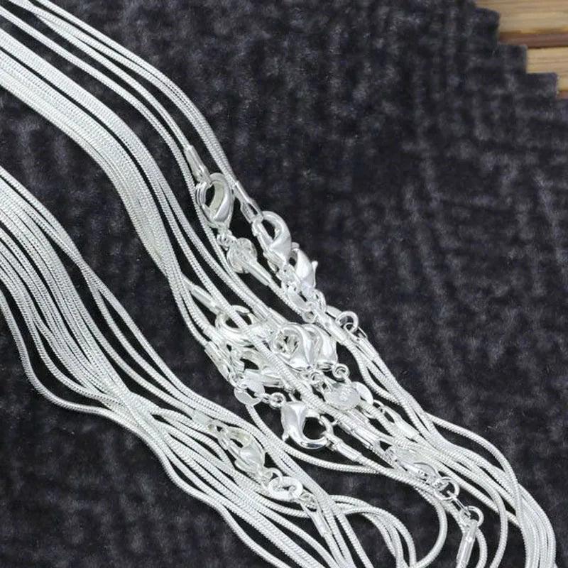 5pcs/Lot 1mm Silver Snake Chains for Women