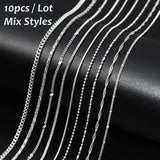 10 Pcs Mix Chain Necklace Lobster Clasps Girl Accessory