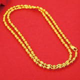 24k Pure 4mm Long Beads Necklaces for Men Women
