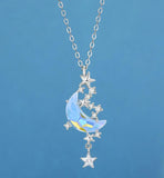 S925 Silver Moonfall Galaxy Pendant Necklace Gift