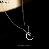 925 Silver Star & Moon Pendant Necklace