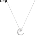 925 Silver Star & Moon Pendant Necklace