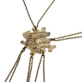 5 Piece Set Geometric Mosaic Pendant Necklace BFF Friendship Jewelry