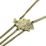 5 Piece Set Geometric Mosaic Pendant Necklace BFF Friendship Jewelry