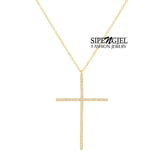 Crystal Zircon Cross Pendant Necklace Women Choker Party Jewelry